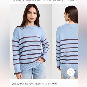 New without tags z supply light blue brown sweater